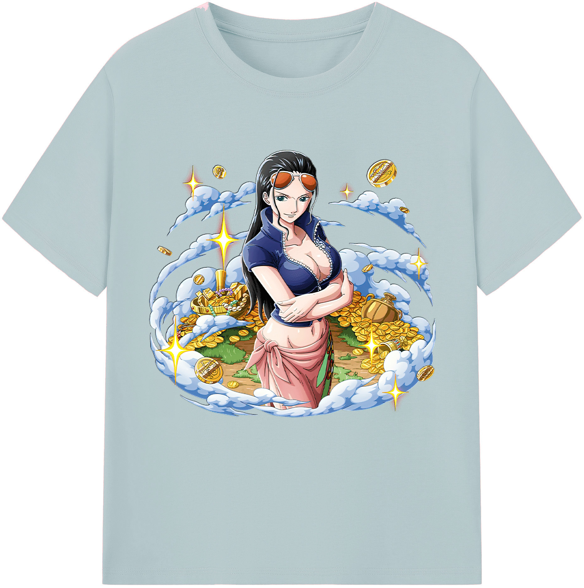 ワンピース ニコ・ロビン ONE PIECE Nico Robin 綿100％半袖Tシャツ（フロントプリント）
